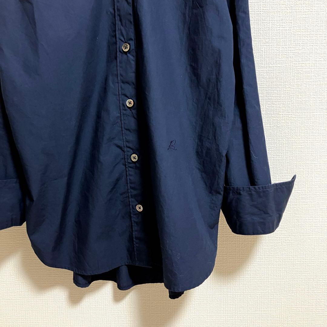 美品 マディソンブルーマダムシャツ コットン 綿100％ ネイビー 長袖 B