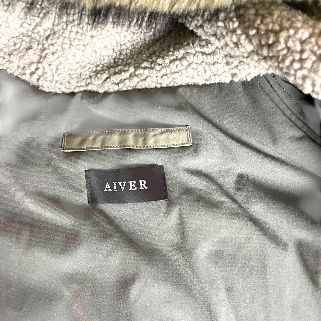 アイバー AIVER ファー付き モッズコート L カーキ オーバーサイズ