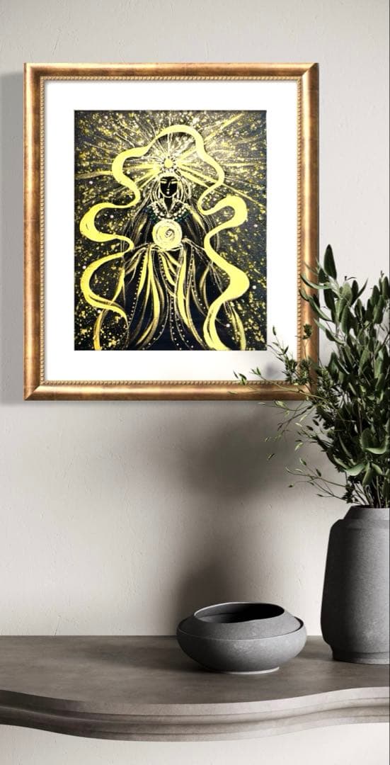 開運絵画 龍神様 眼 天照大神 24金金箔