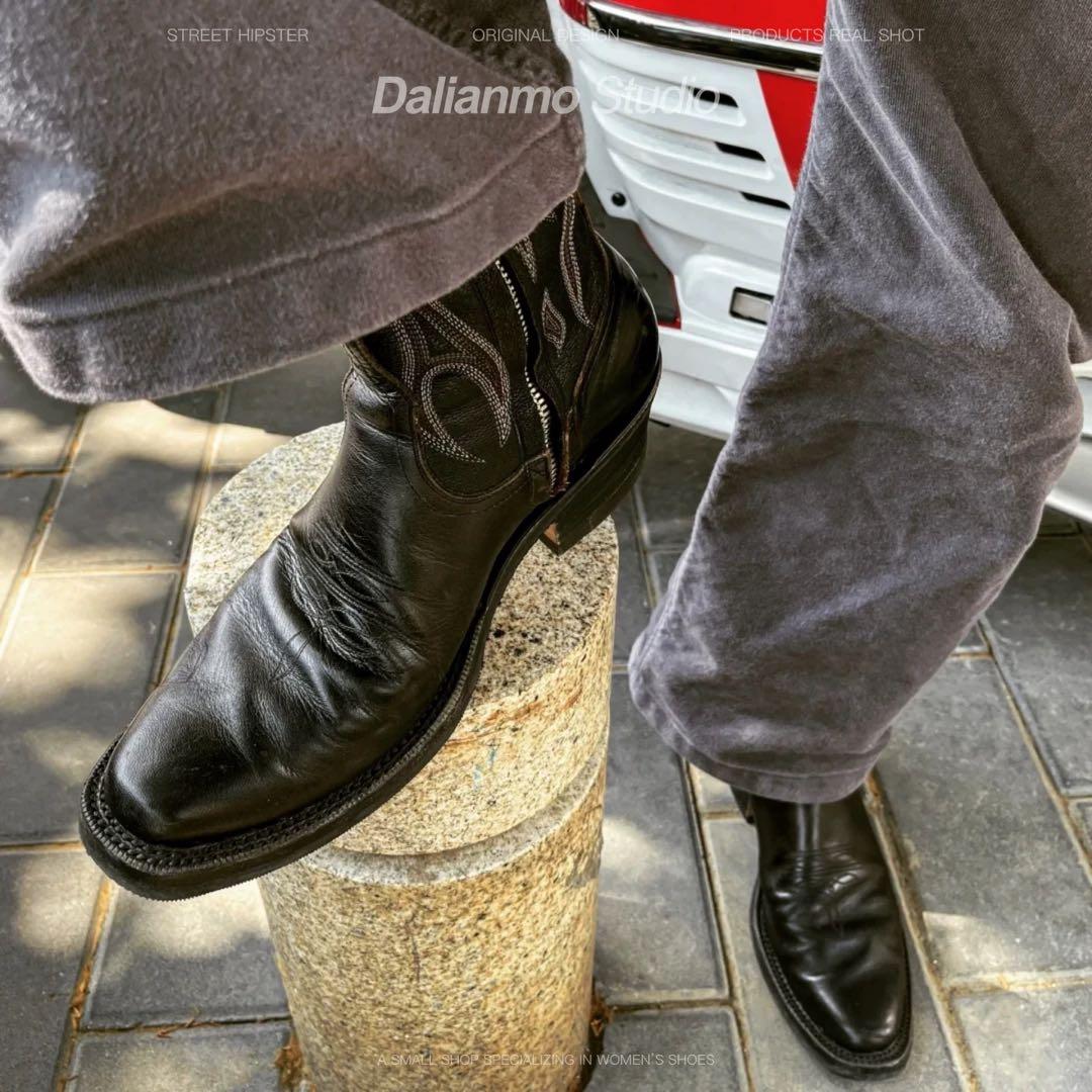 Vintage Ashen Flame Zip-up Heel Boot ブーツ - メルカリ