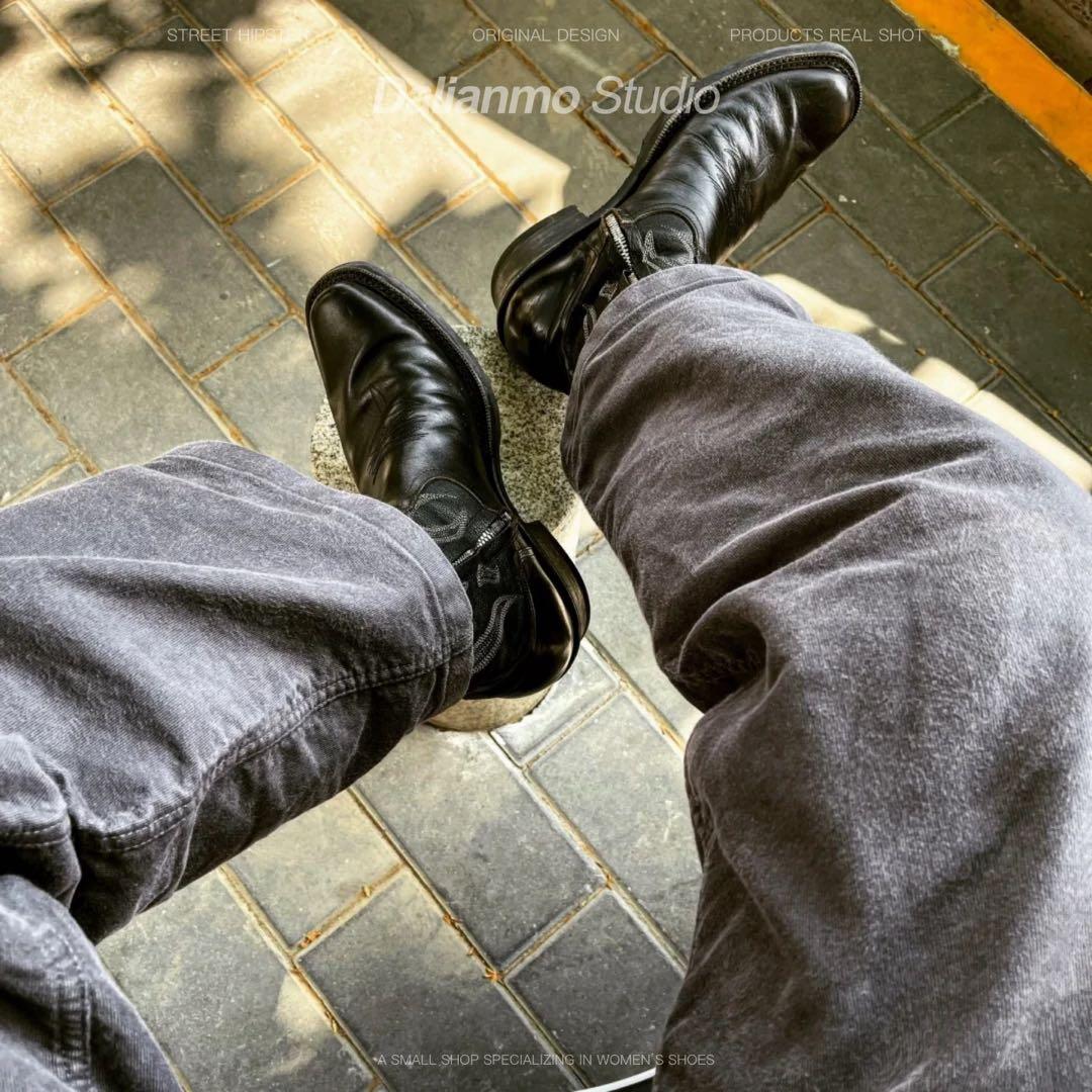 Vintage Ashen Flame Zip-up Heel Boot ブーツ - メルカリ