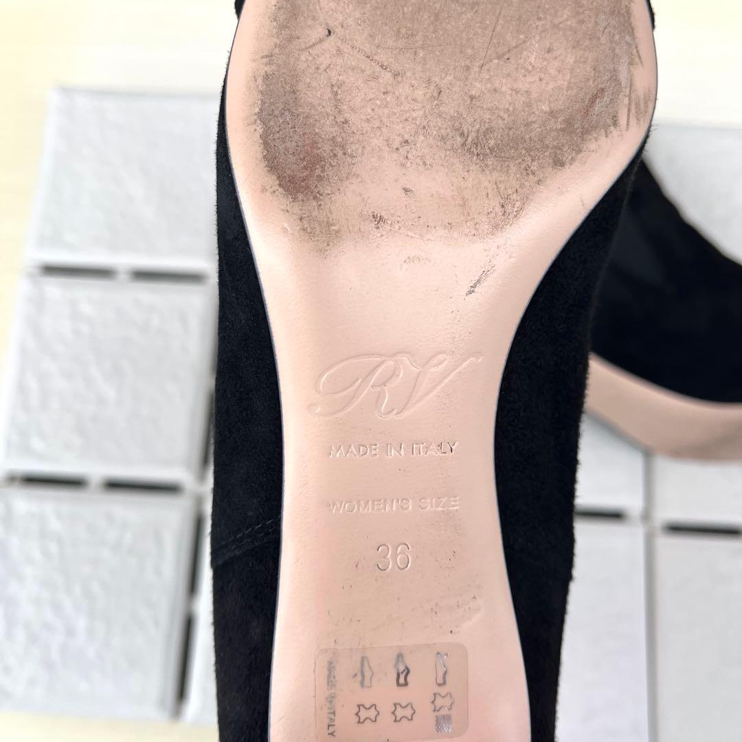 36 Roger Vivier サイドゴア ショートブーツ 黒 23 - メルカリ