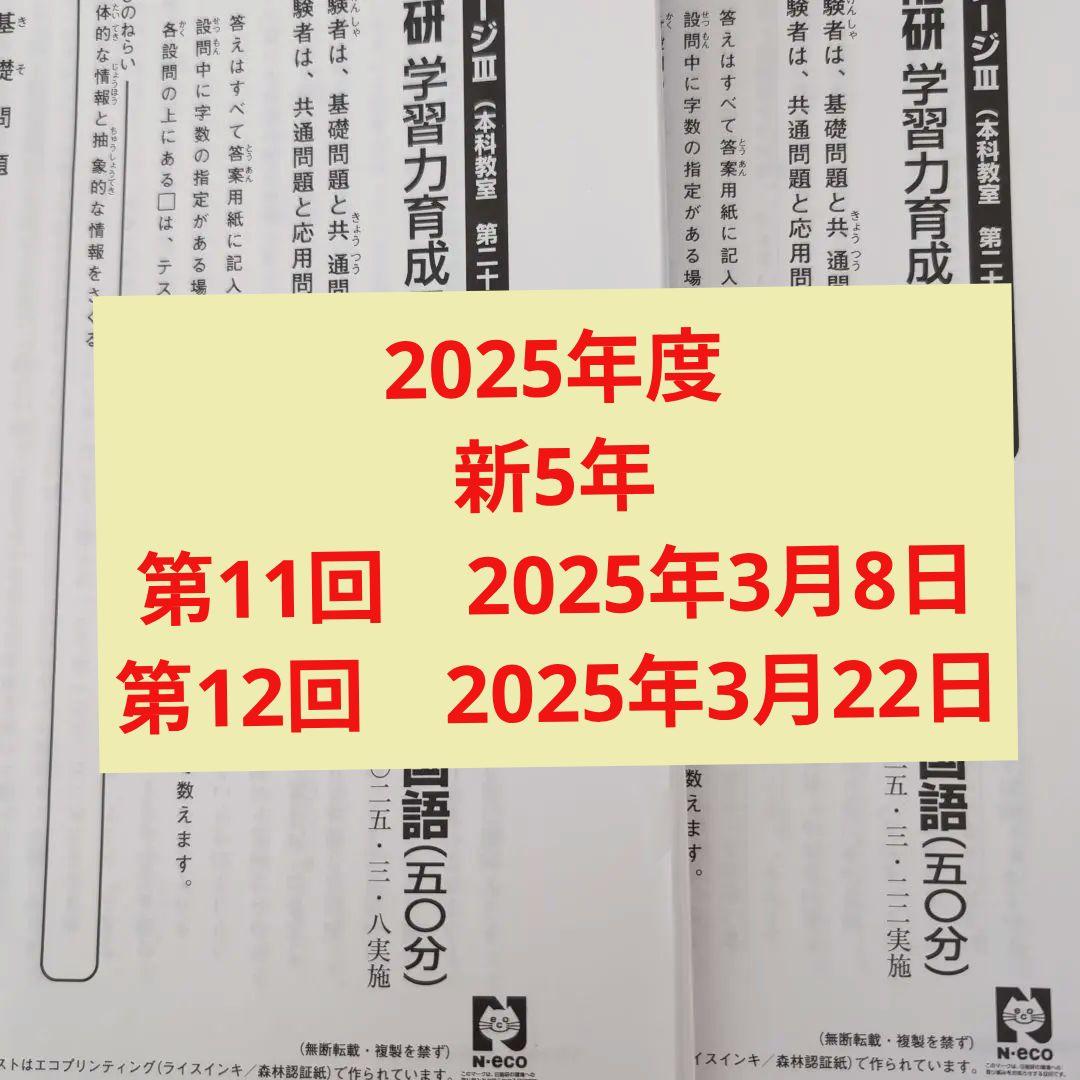最新版2025年日能研学習力育成テスト新5年前期2回分 - メルカリ