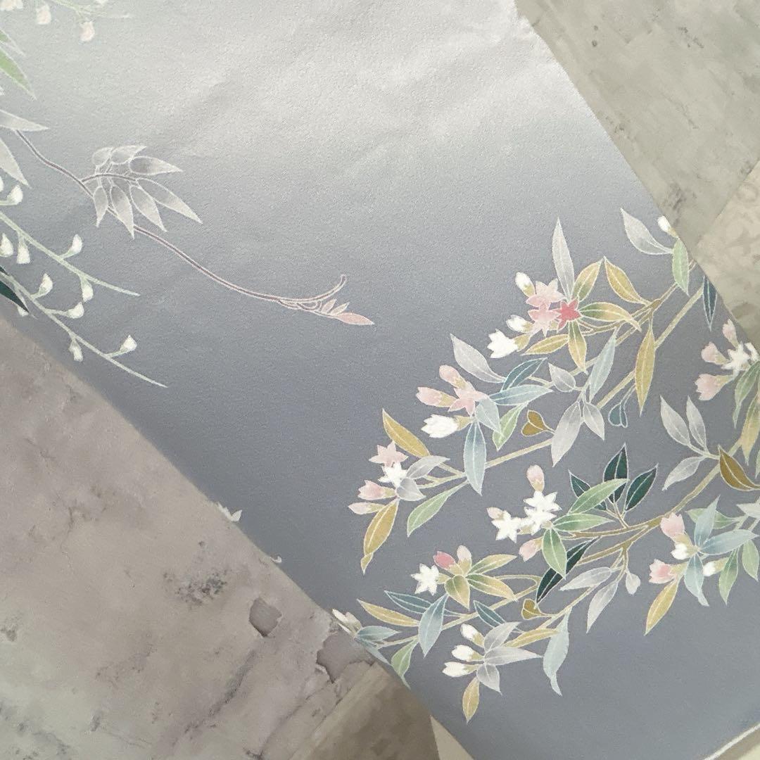 訪問着フルセット 着物 三越 正絹 桜 友禅染 水色 入学式 卒業式