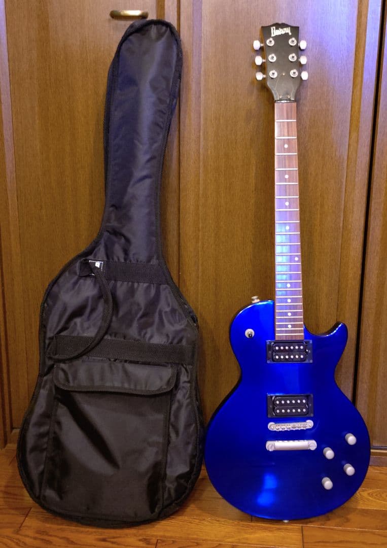 USED】Burny_レスポール_エレキギター_ジャンク品扱い_ブルー