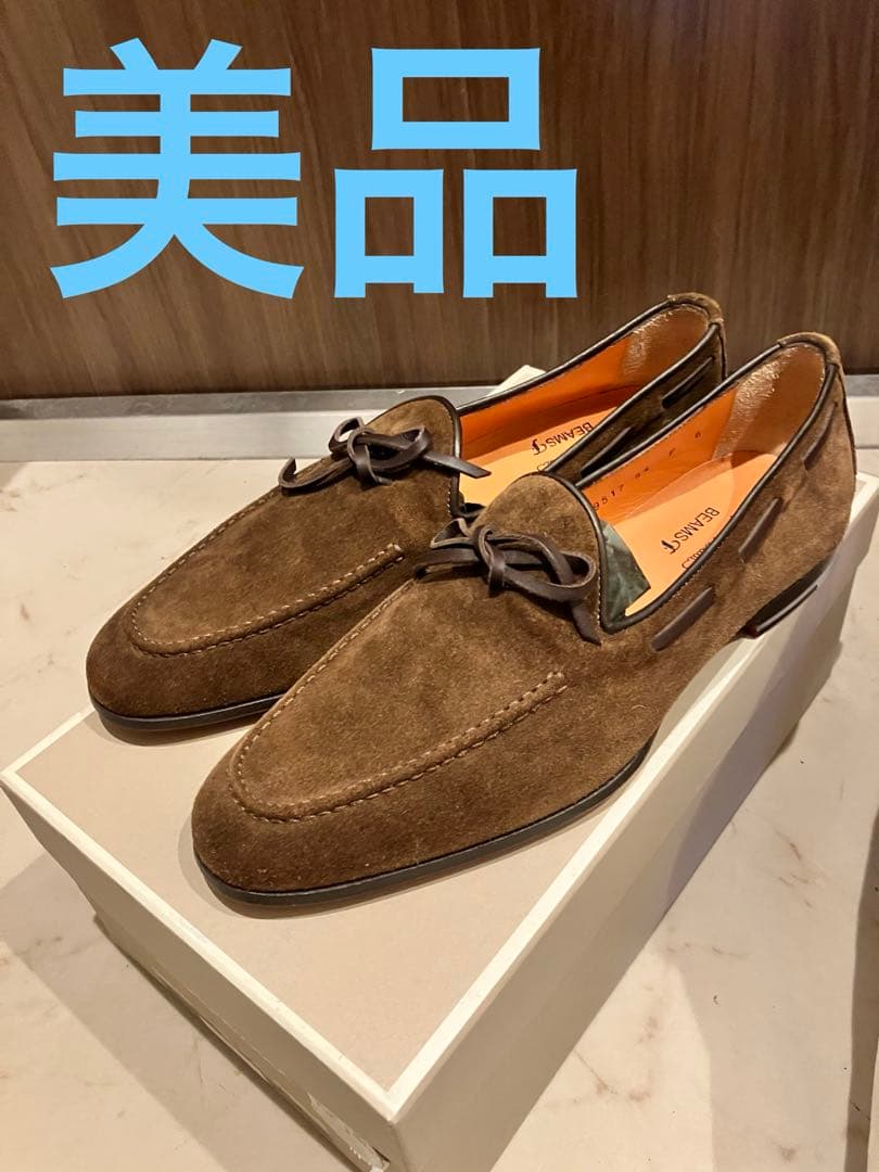 Santoni サントーニ スエード シューズ　BEAMS F Santoni×BEAMS F スエードダブルモンクストラップシューズ ブラウン