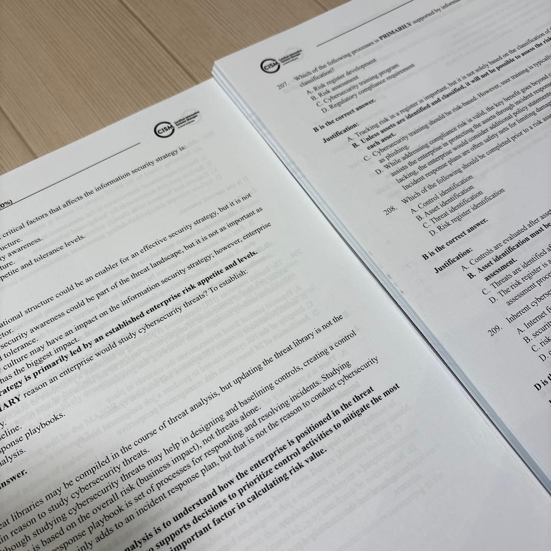 最新】CISM試験 サンプル問題集 10th Edition 第10版 裁断済 - メルカリ