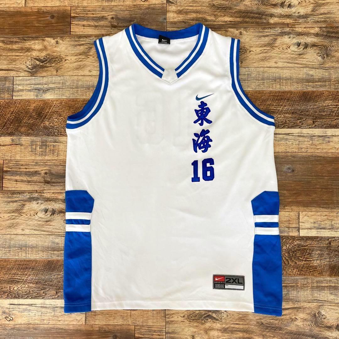 レア◎NIKEナイキ90sヴィンテージ東海バスケユニフォーム刺繍ロゴ白青