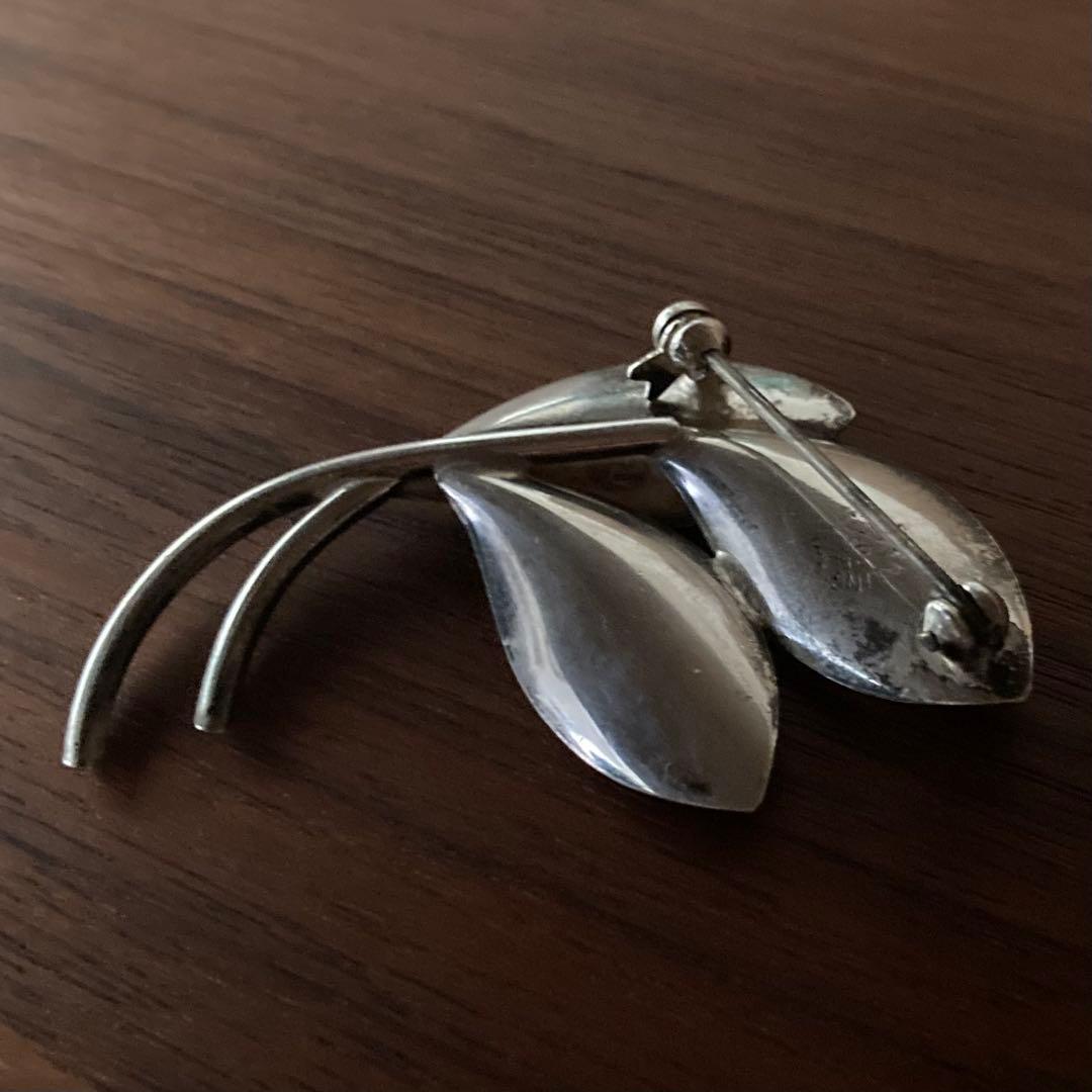 ヴィンテージ＊A&K ブローチ リーフ シルバー 北欧 アンティーク