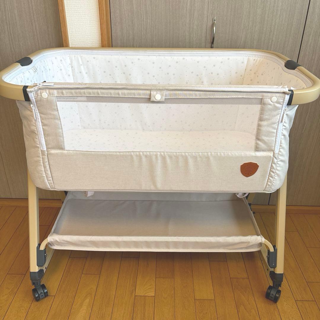 【早い者勝ち！】大人気 ミニ ベビーベッド HZDMJ カーキ 揺りかご機能付き HZDMJ 2024最新モデル 添い寝 ベビーベッド ミニ 持ち運び 折りたたみ