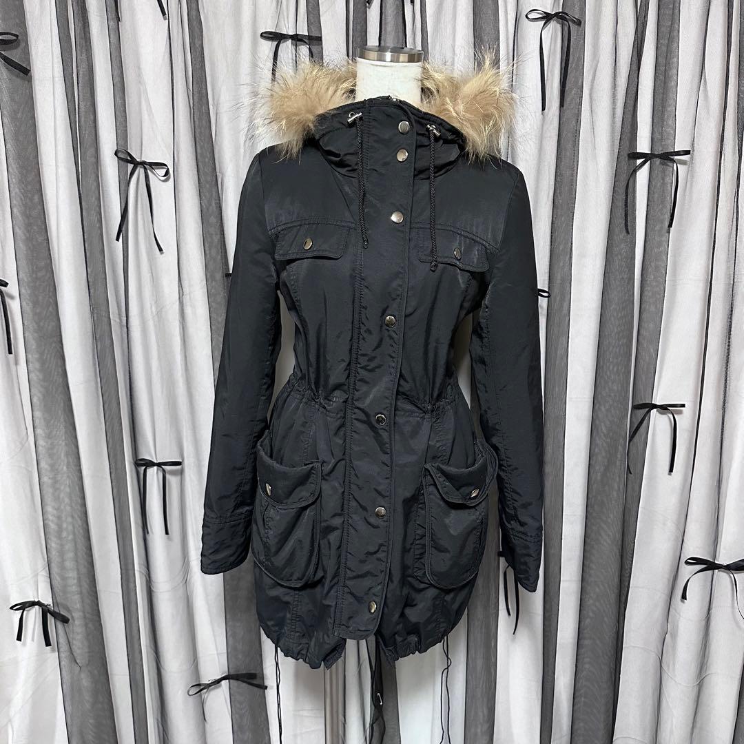 平成ギャルy2k ファー付きアウター ミニタリーモッズコート フェアリー