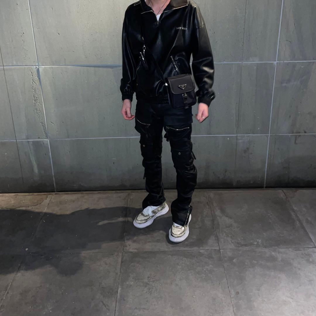 LASTNEST ハーフジップレザージャケット - メルカリ