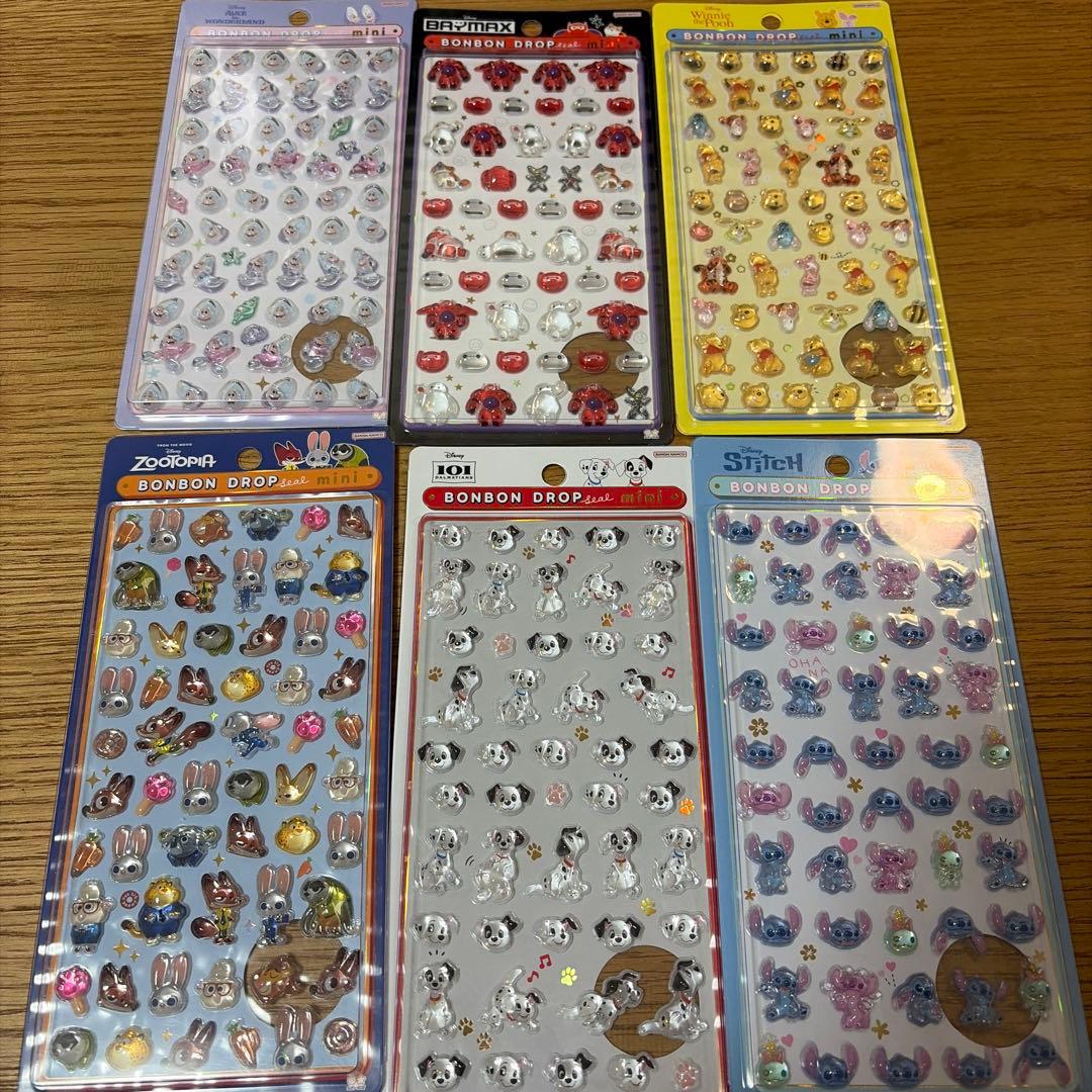 ディズニー ボンボンドロップシールmini 6点 まとめ売り ズートピア