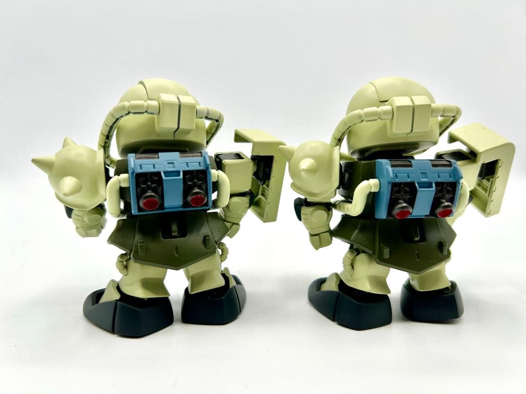 SDガンダム BB戦士ミキシング シャアザクとザク2体セット 塗装改修品