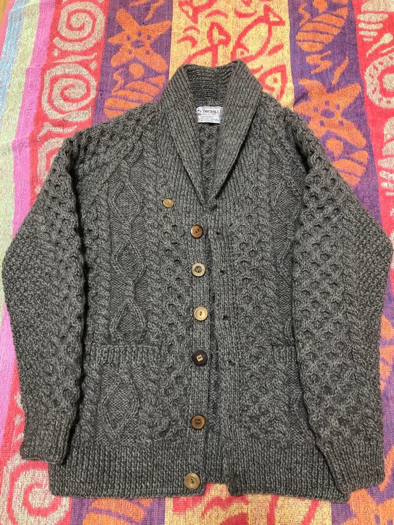 <極美品/茶タグ>インバーアラン/INVERALLAN 6A 限定値下げ INVERALLAN 希少 状態極上 茶タグ インバーアラン ショールカラー 6A