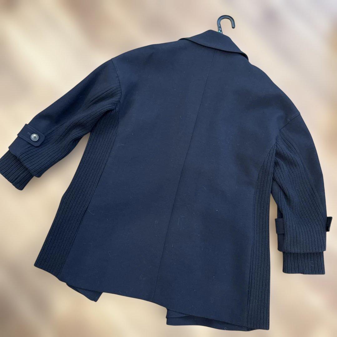 レリアン ホワイトレーベル11号 近年タグ 濃紺 ウールのピーコート 冬