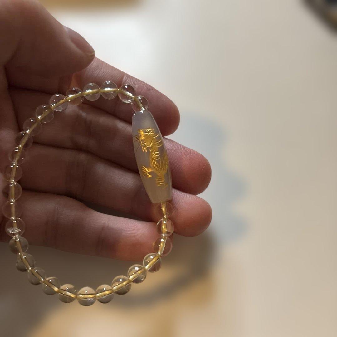 手彫り白めのう金龍神天珠さま！すんごい！ちーやん様オーダー】ハー