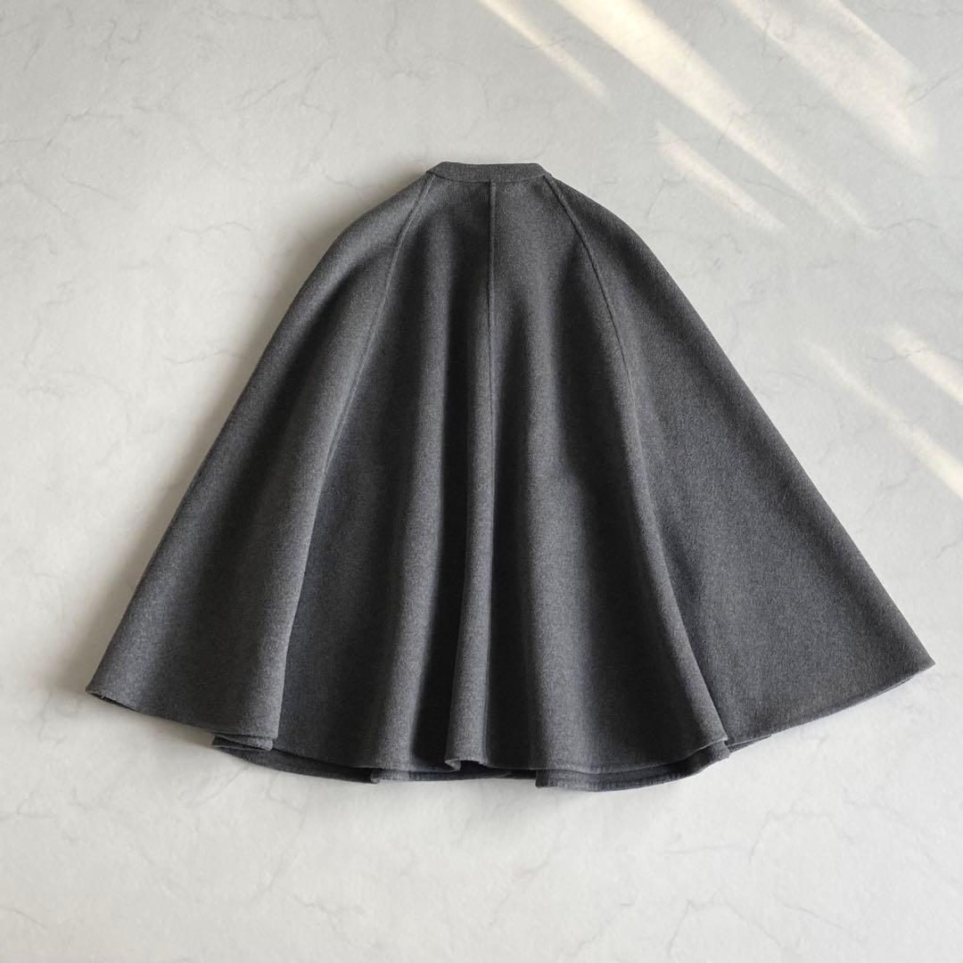 Mila Owen ウール混 スタンドカラーリバーケープコート 蛯原友里さん