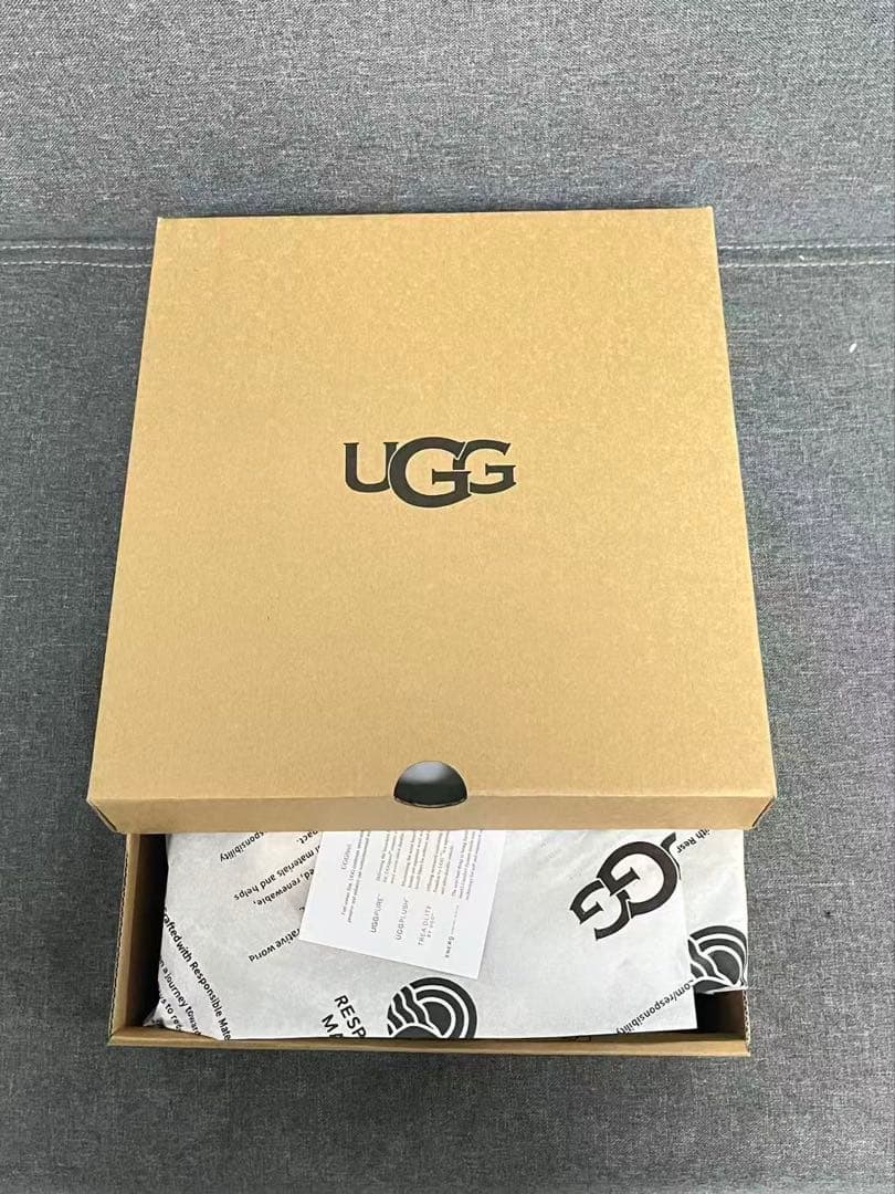UGG ムートンブーツ ベージュ プラットフォームスリッパ 24.5cm