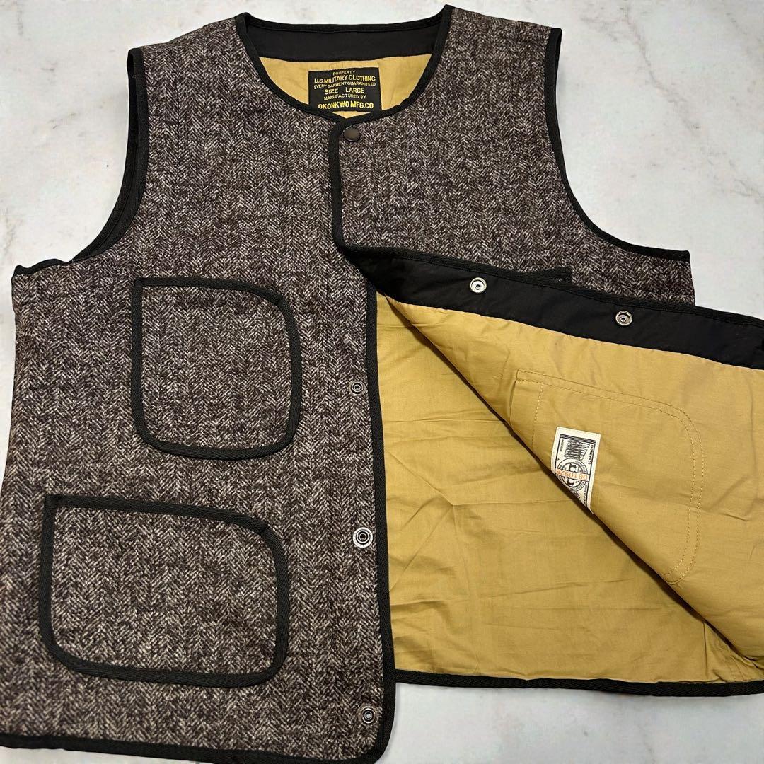 ベスト ヴィンテージ調 ジレ ブラウン系 ウール アメカジ ブラウンズ