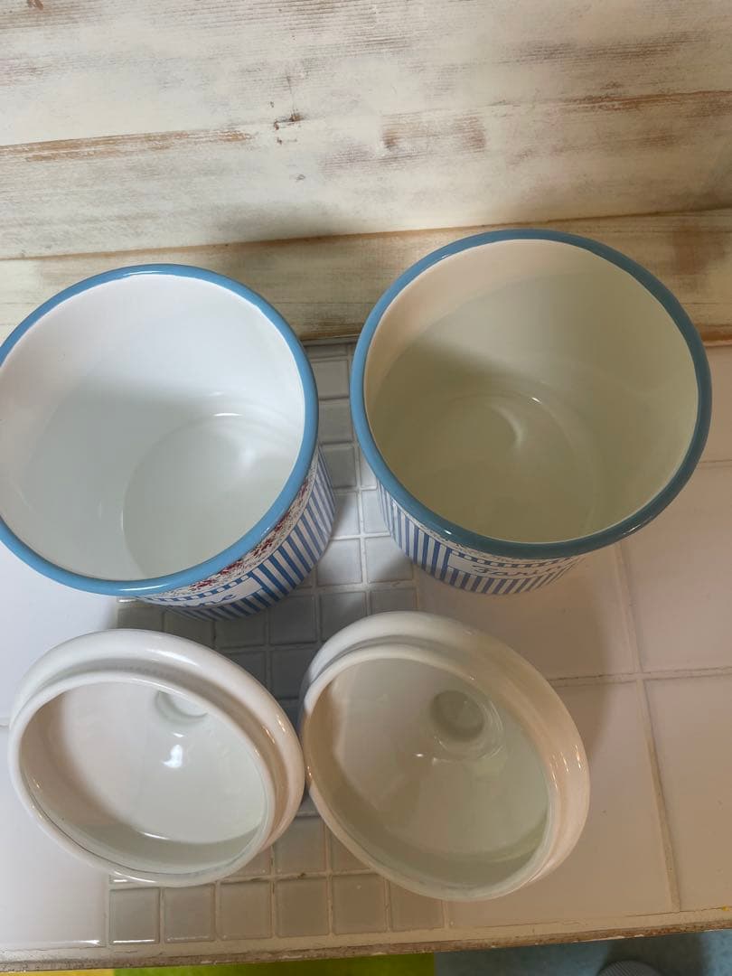 ホーロー キャニスター 花柄 ブルー 5個セットの通販はau PAY