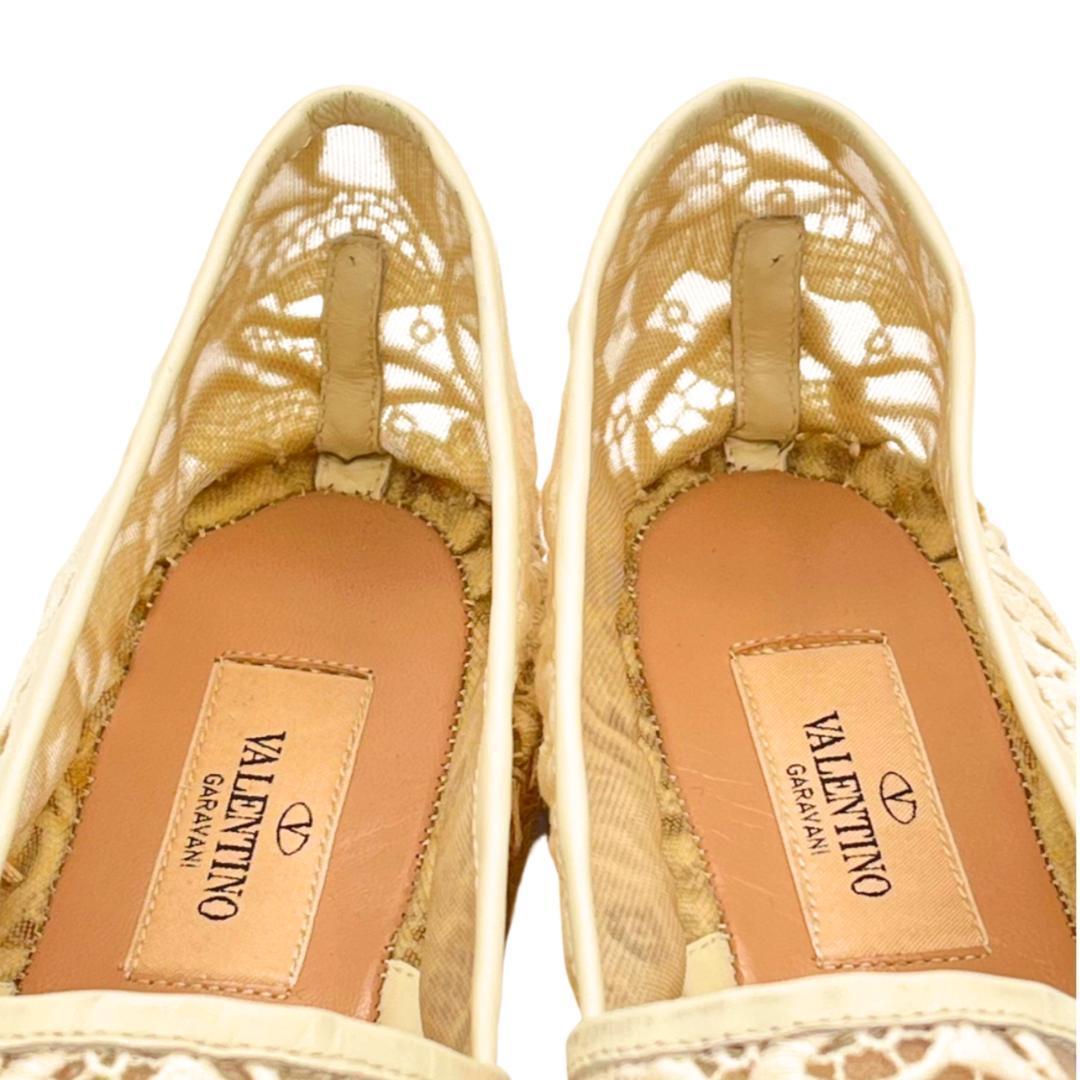 ヴァレンティノガラヴァーニ レース エスパドリーユ 37 パンプス