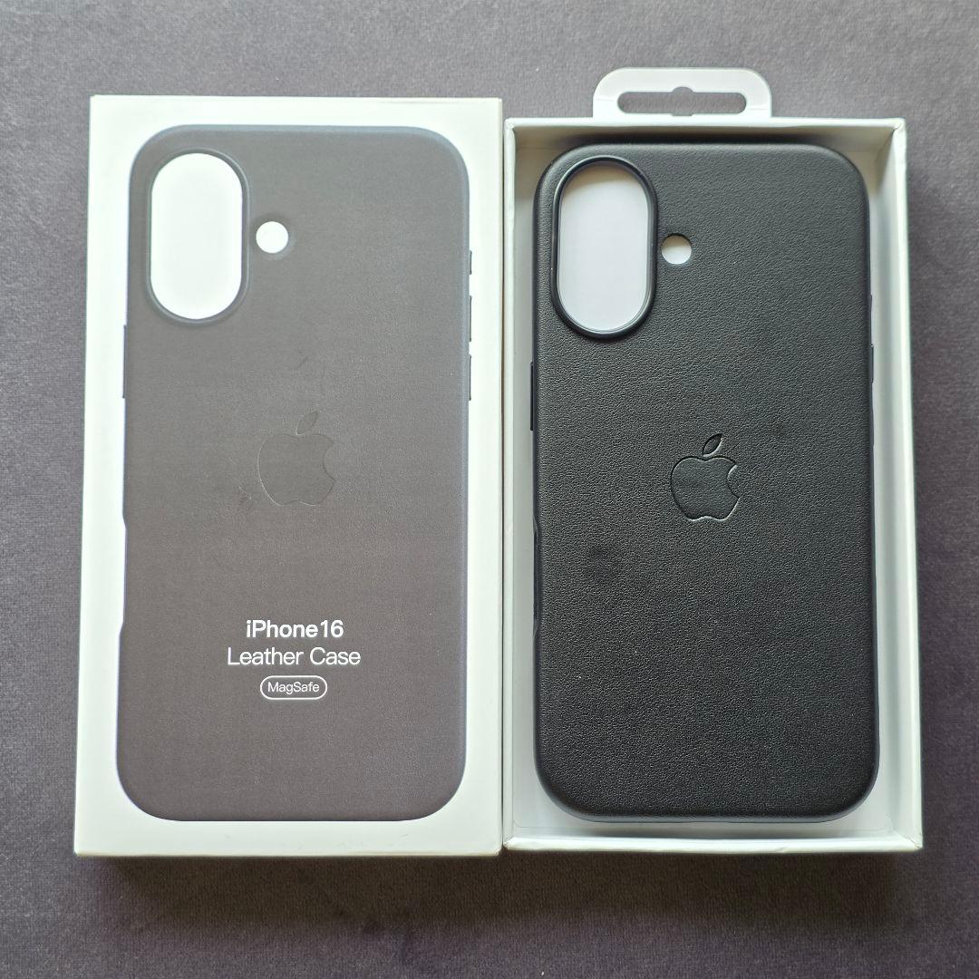 iPhone16 ブラック レザーケース カバー 純正互換品 - メルカリ