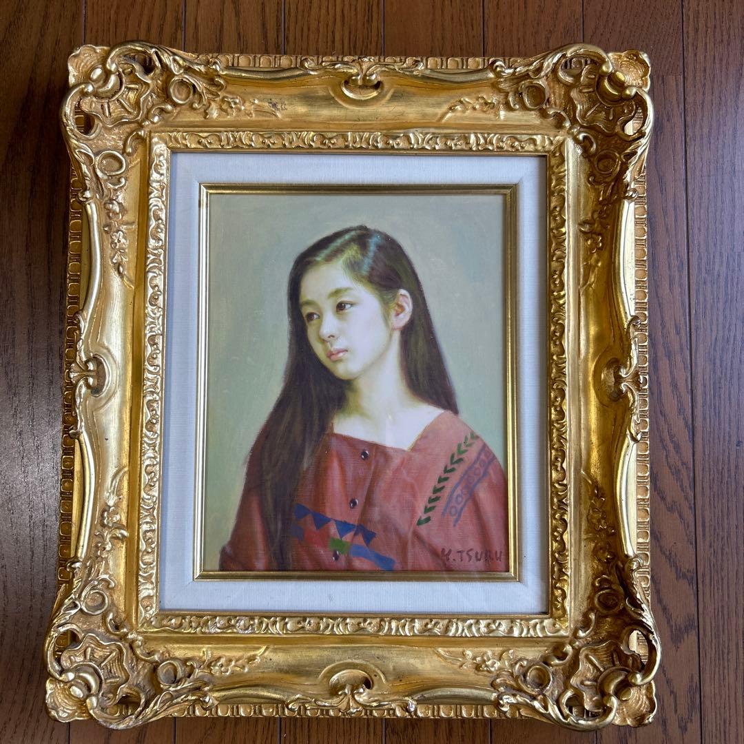 絵画　油彩画　女性　鶴村義美　「二十歳」 絵画 油彩画 女性 鶴村義美 「二十歳」 絵画 油彩画 女性 鶴村義美