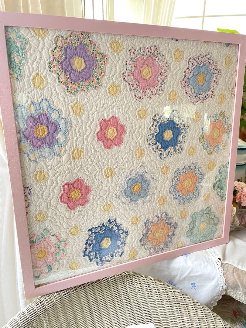 Miiさま専用になります♡アンティークキルトフレーム·͜· ♡ Oaxacan Alebrije Style Handmade Comb & lil heart オアハカの