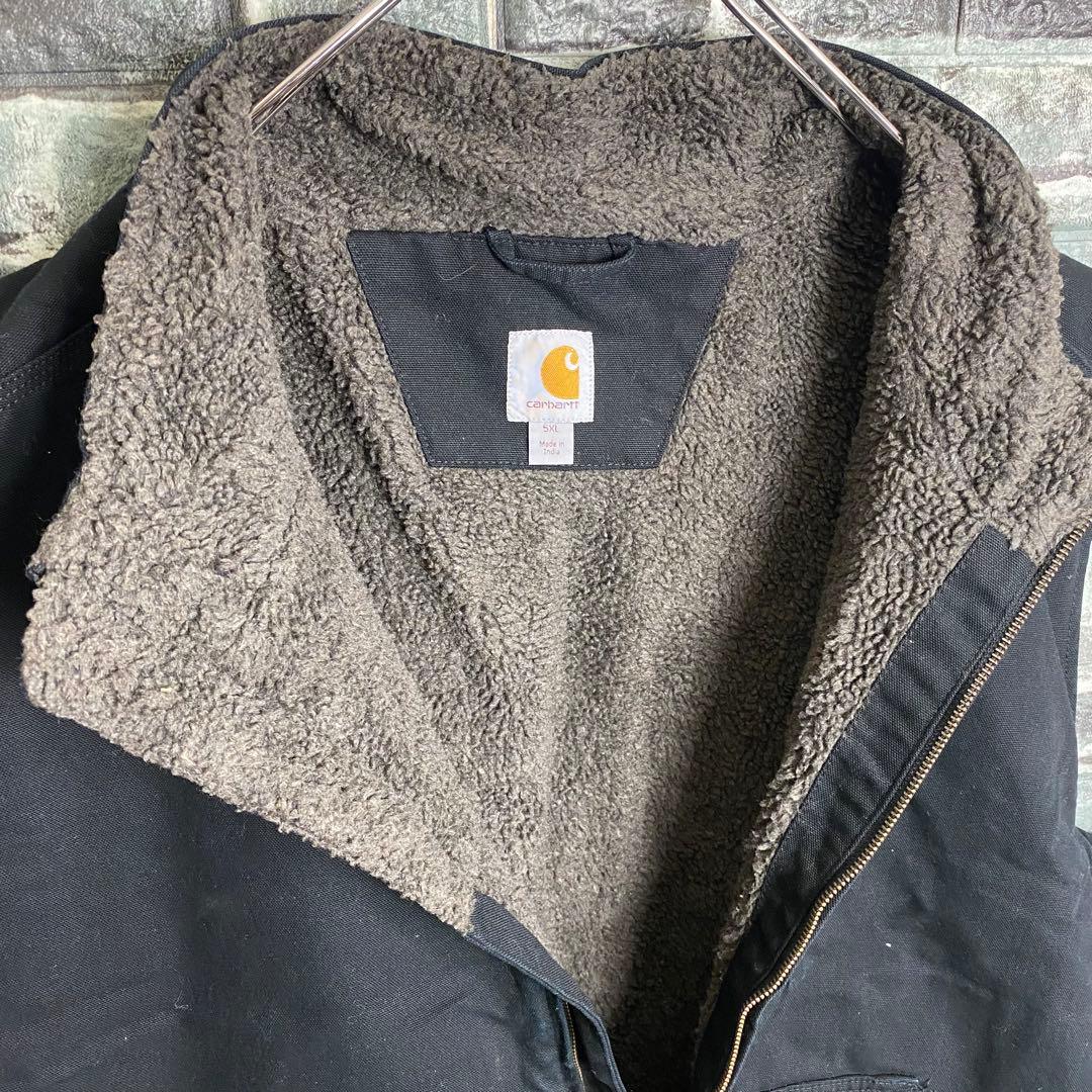 カーハート☆ダックベスト 裏ボア ブラック 黒 ビッグシルエット 古着