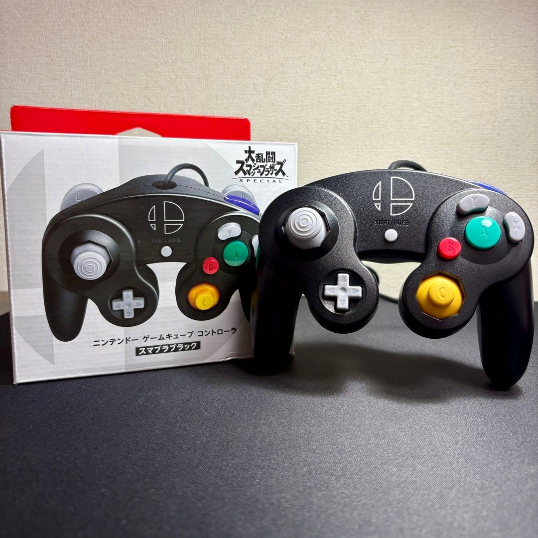 純正品】ゲームキューブコントローラー GCコン スマブラブラック 箱