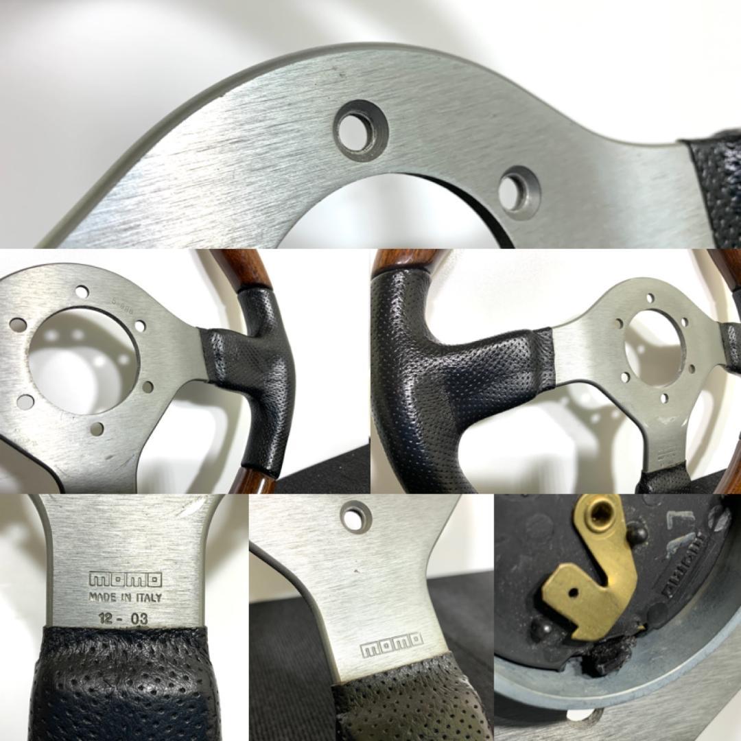 モモ ファイター ホーンボタン＆リング付 レザー＆ウッド 旧車 希少 廃