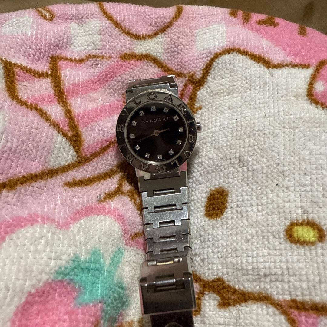 BVLGARI ブラックダイヤル 時計 B B26S S12pダイヤ