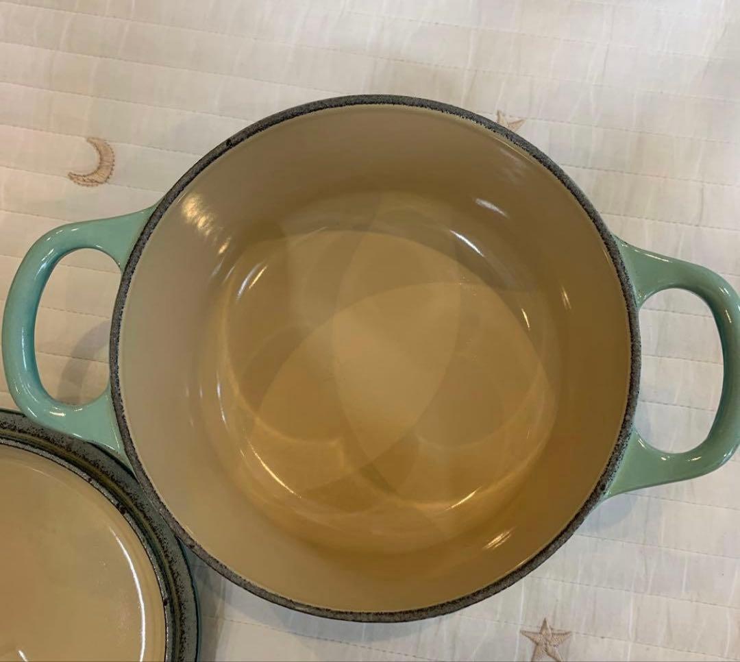 ル・クルーゼ ココットロンド 14cm クールミント 離乳食 小鍋 インテリア