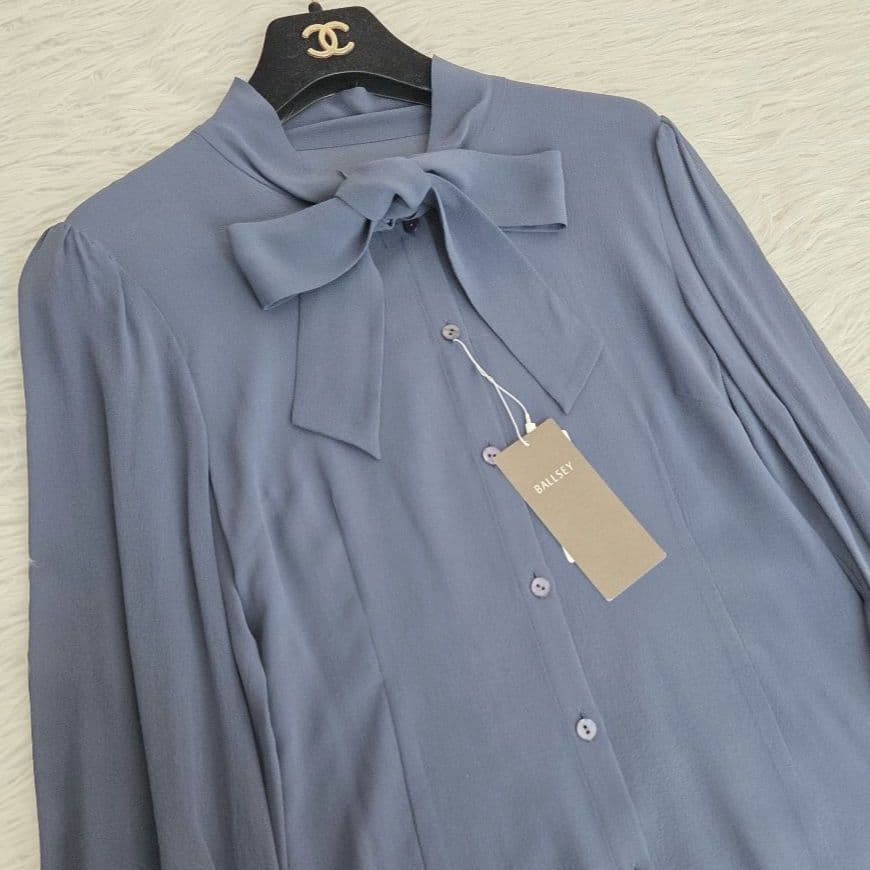新品 BALLSEY ブラウス ボウタイ シアー M シルク シェルボタン - メルカリ