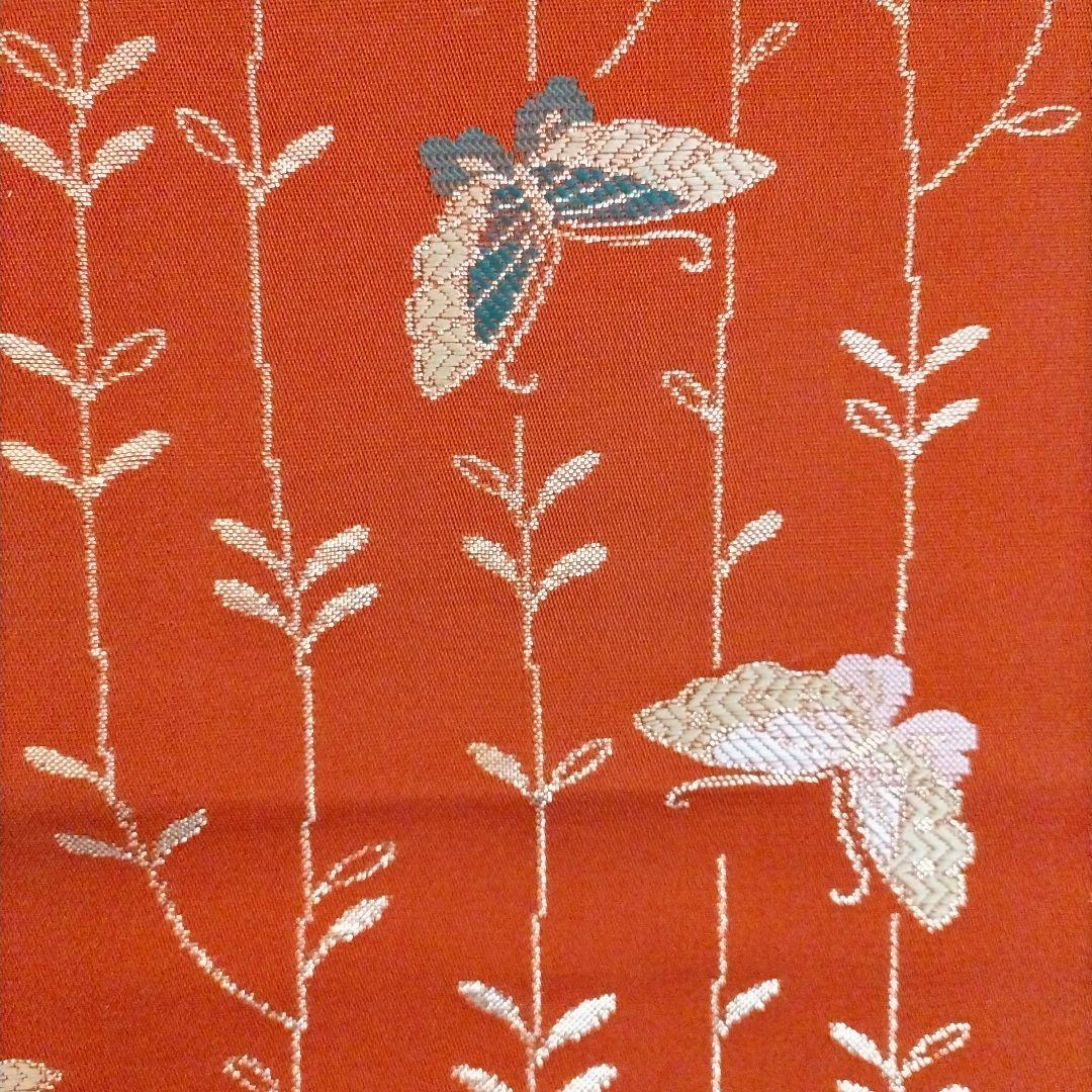 帯 ポリエステル帯 オレンジ系 レンガ色 蝶々 - メルカリ