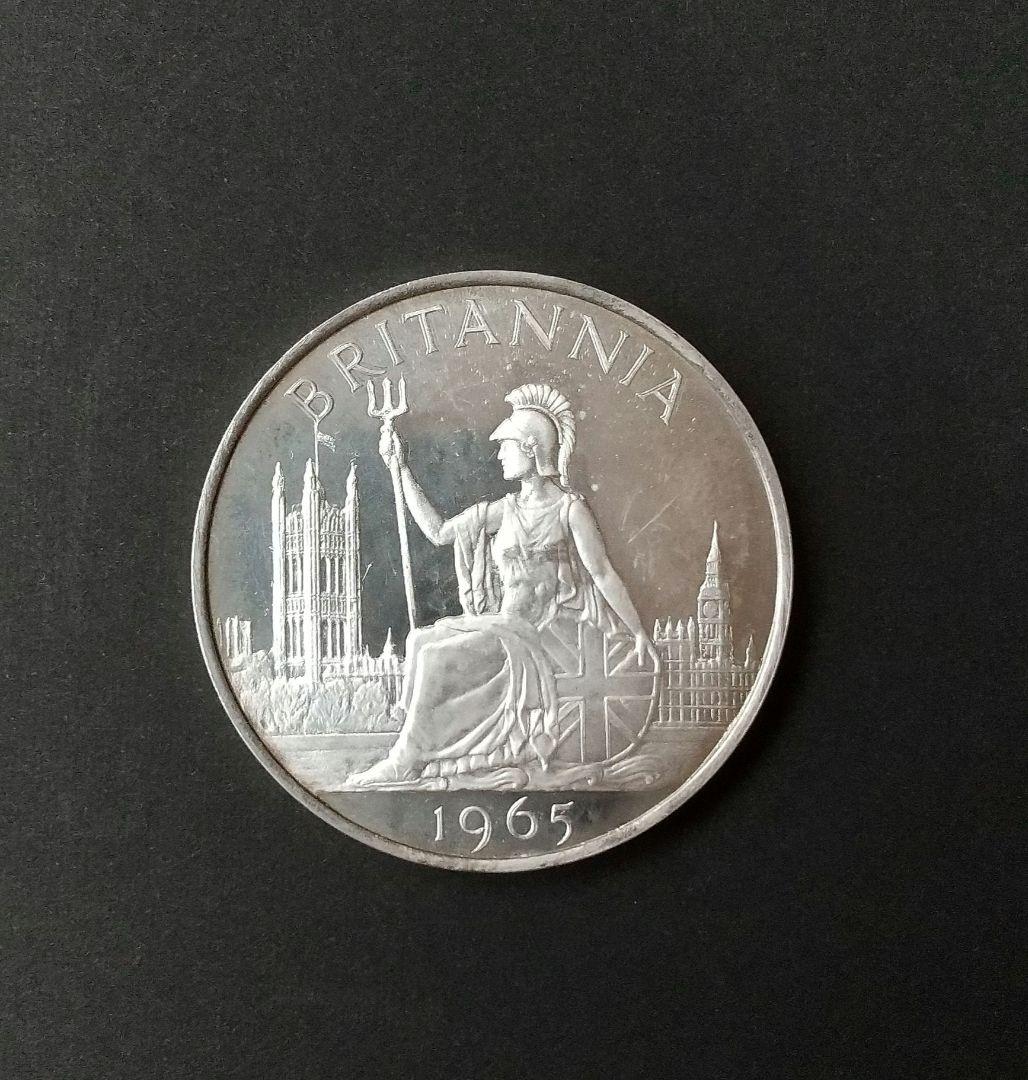 1965年 東京英国博覧会 記念銀製コイン ブリタニアデザイン ケース付き