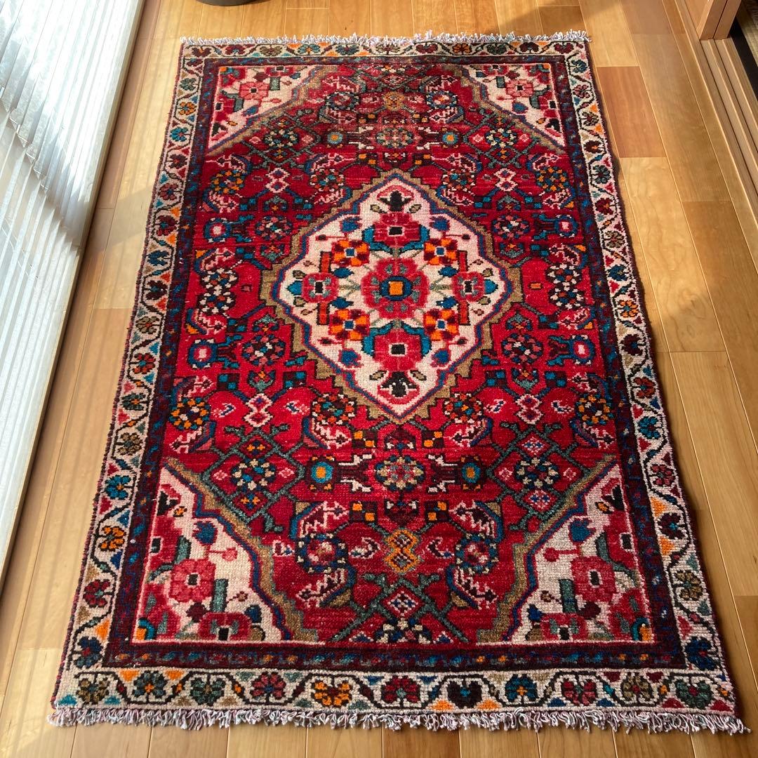 ヴィンテージラグトライバルラグハマダンメダリオン