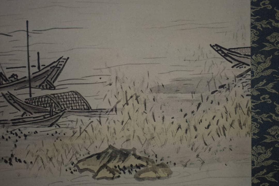 複製/雪舟/等楊/四季山水図/夏景図/工芸/桐共箱付/布袋屋掛軸HJ-50