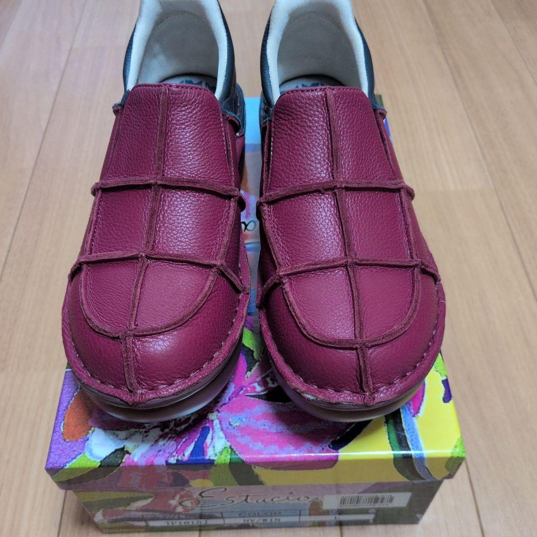 新品　 エスタシオン　本革 パッチワークスリッポン　スニーカー　Lサイズ Estacion（エスタシオン） 爆買 レディース スリッポン パッチワーク