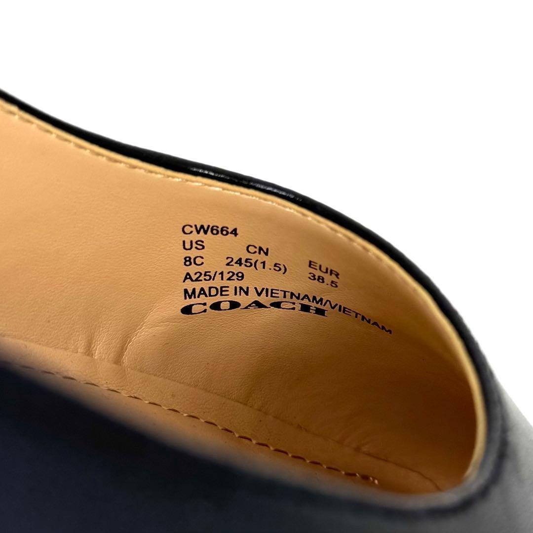 【未使用級】COACH コーチ フラットシューズ レザー ブラック 24.5cm