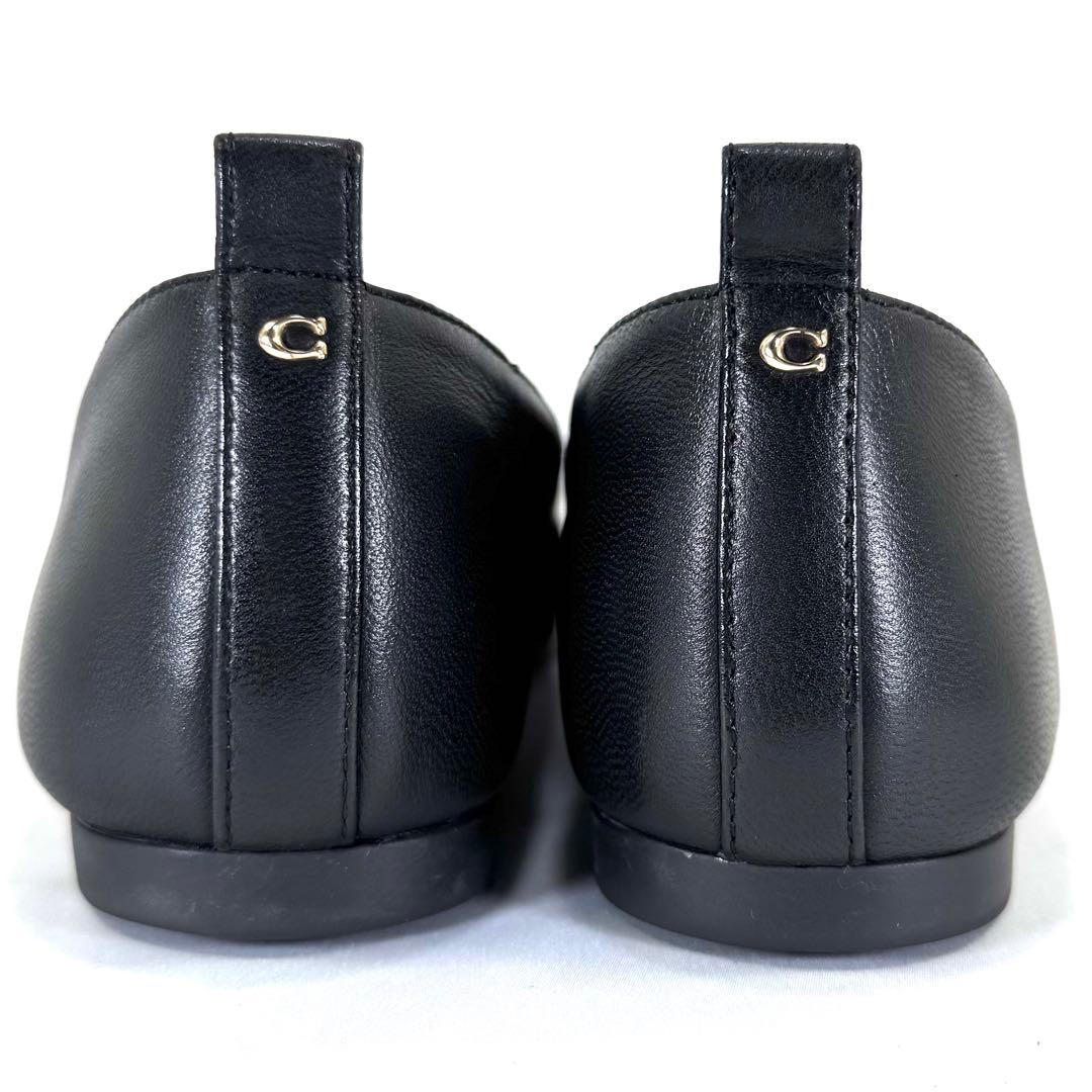 【未使用級】COACH コーチ フラットシューズ レザー ブラック 24.5cm