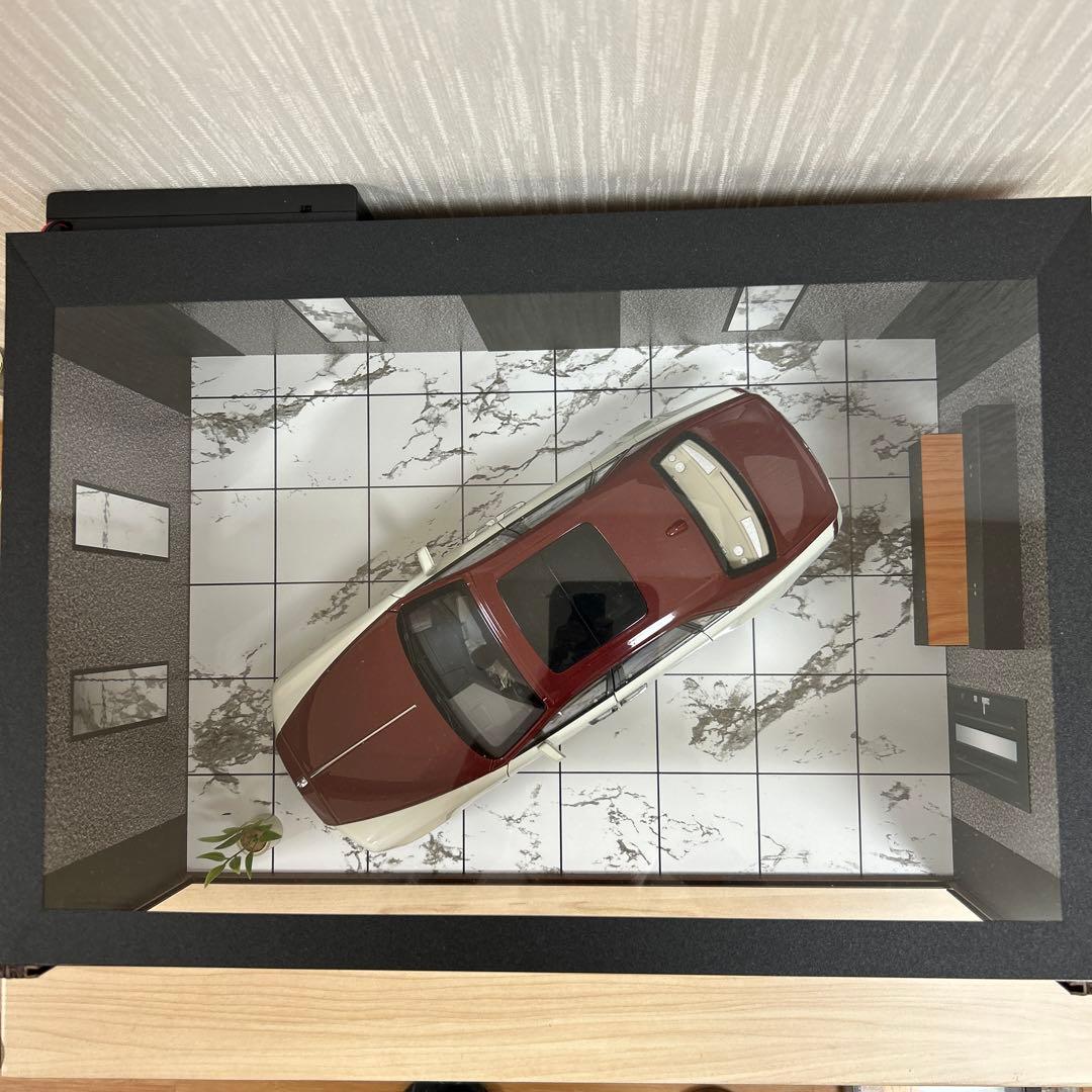 1/18ミニカー用 ガレージ ジオラマBOX コレクションケース LED照明