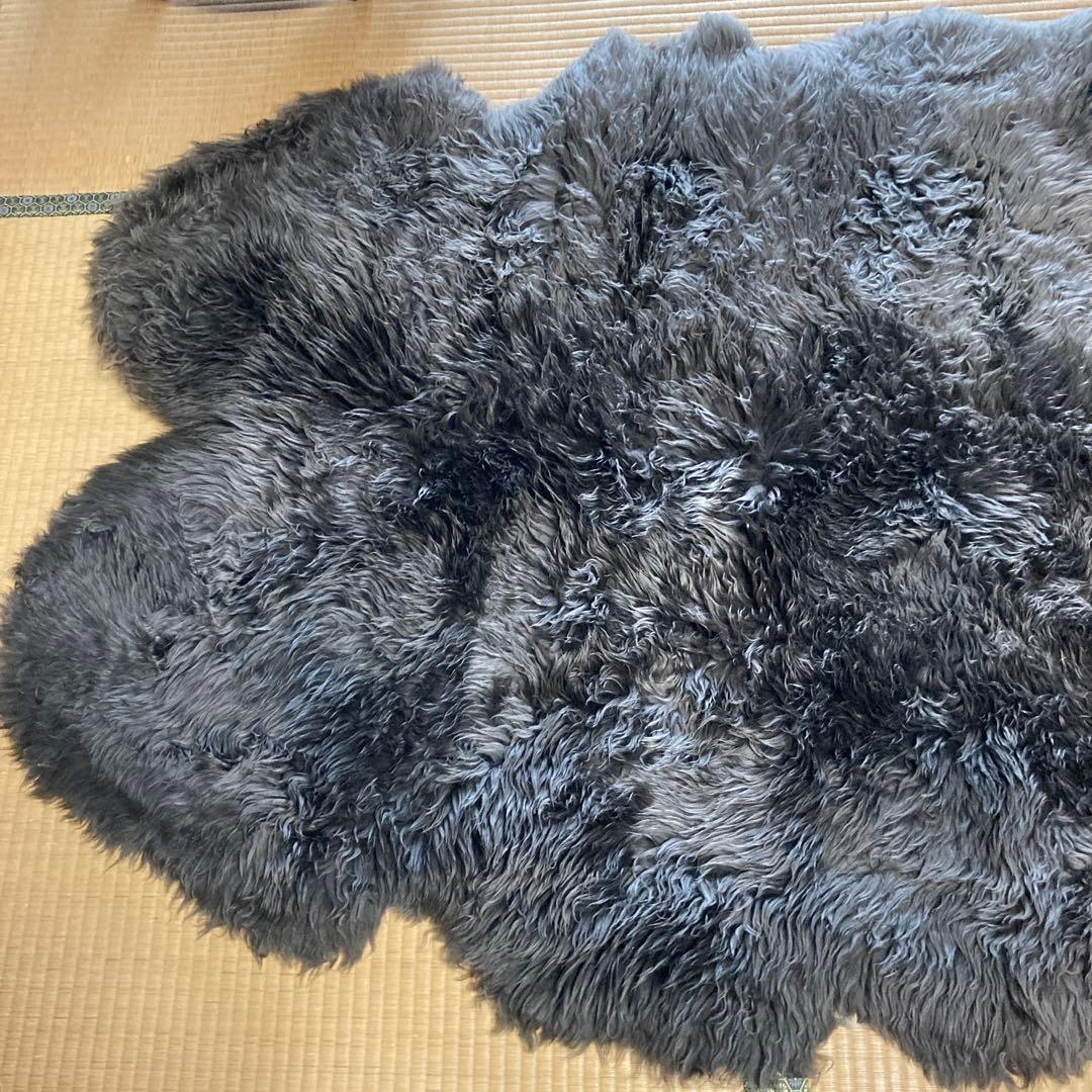 ダークチャコールグレー ムートンラグ Amazon | MIMIER ムートンラグ 天然ムートン キャンプ 長毛 高級贅沢