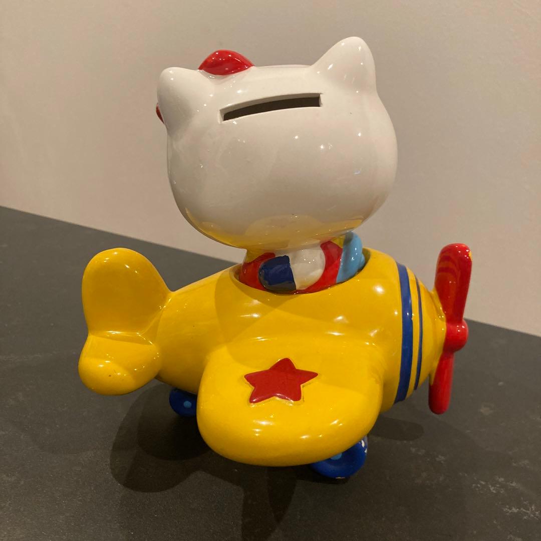 ハローキティ 昭和レトロ 飛行機 貯金箱 陶器製 - メルカリ