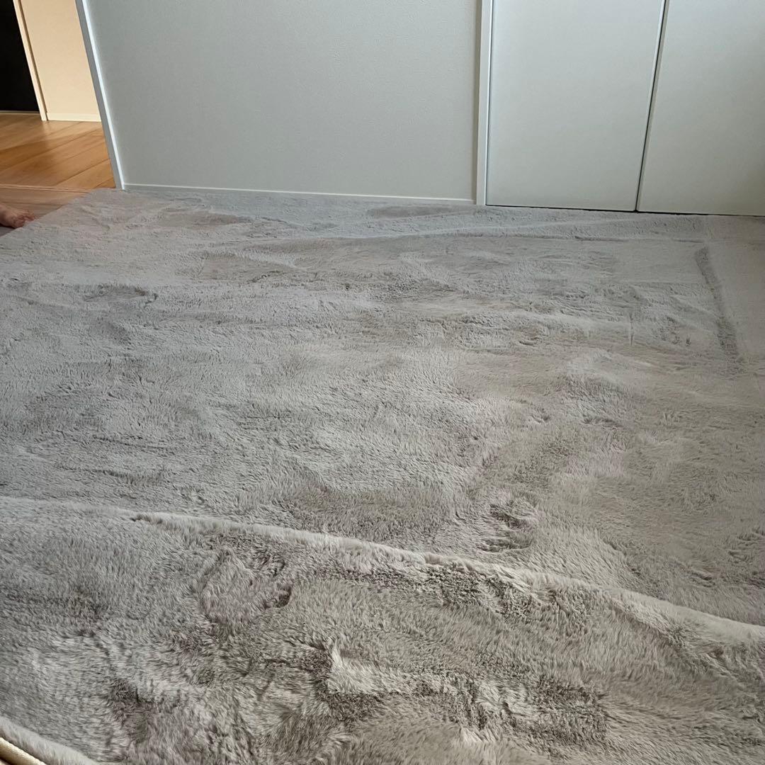 ニトリ ウサギラグ グレー 約200cm x 290cm Amazon｜ニトリ アクセントラグ ウサギラグ3 130R US02 ライトグレー