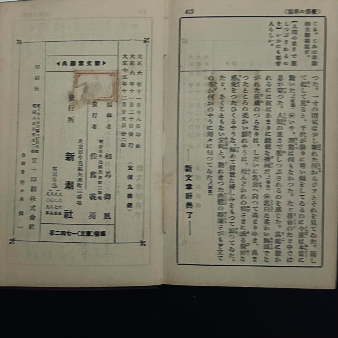 新文章辞典 新潮社 大正15年発行