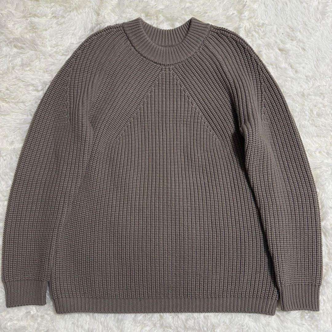 バトナー BATONER シグネチャー クルーネック ニット グレージュ S BATONER＞SIGNATURE CREW NECK/シグネチャー クルーネックニット