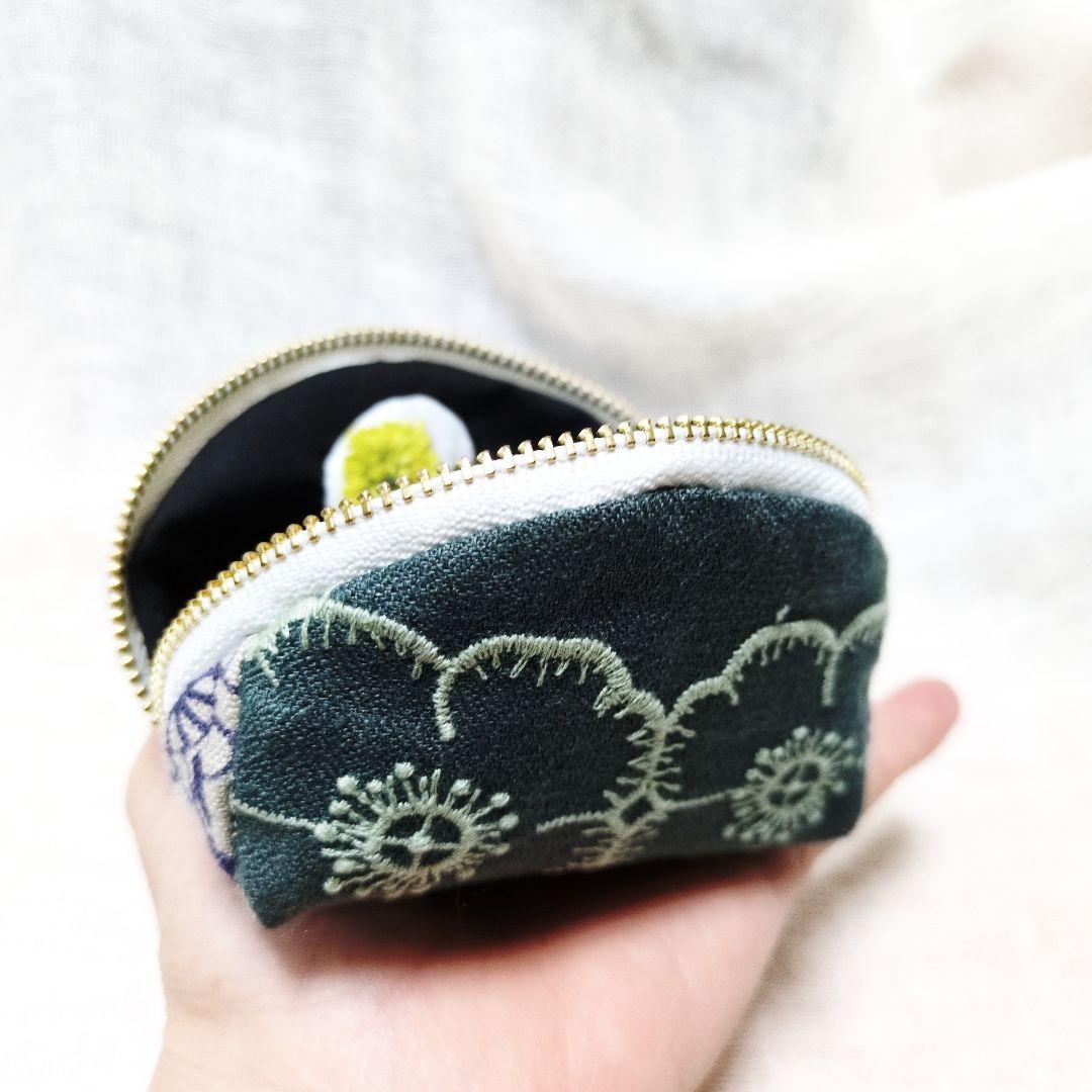 ミナペルホネン生地使用 ハンドメイド ミニポーチ 秘密のあるポーチ