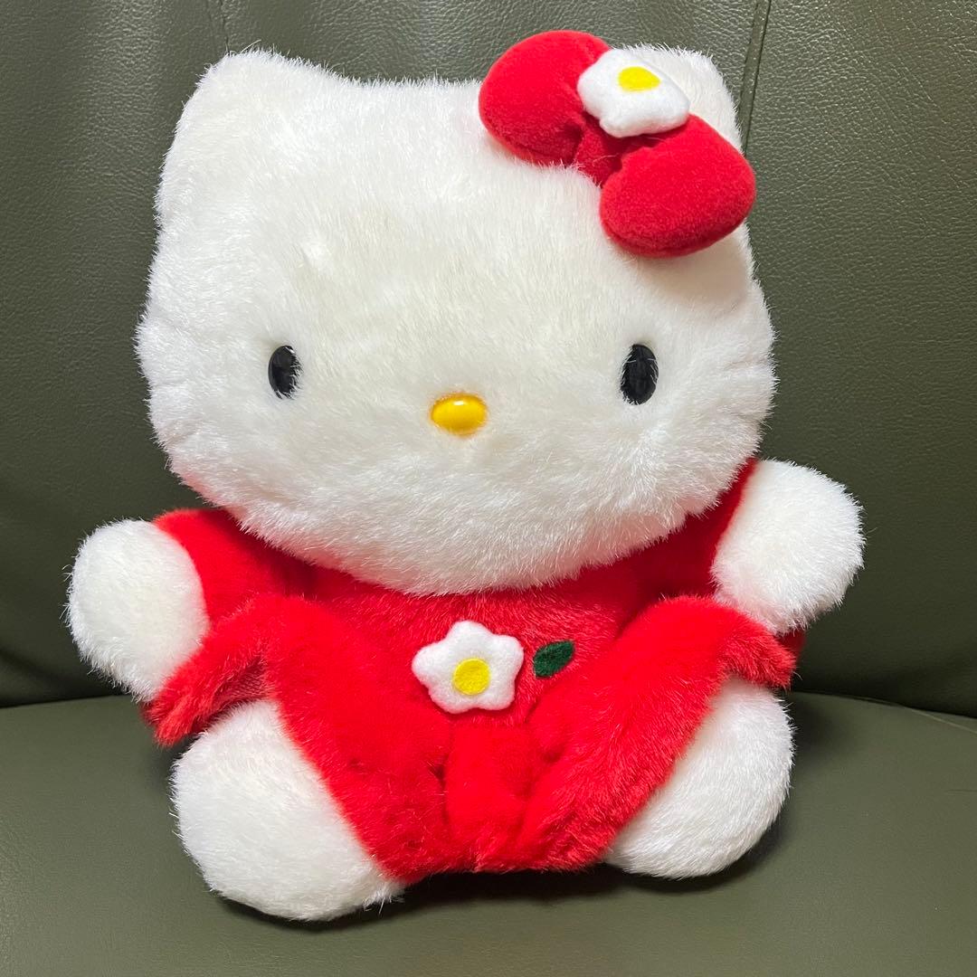 ハローキティ ぬいぐるみ 昭和 平成レトロ 赤いドレス サンリオ お花